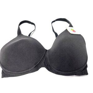Fruit of the Loom Bra 38DD Women’s Underwire Dark Gray Black Supportive Comfort